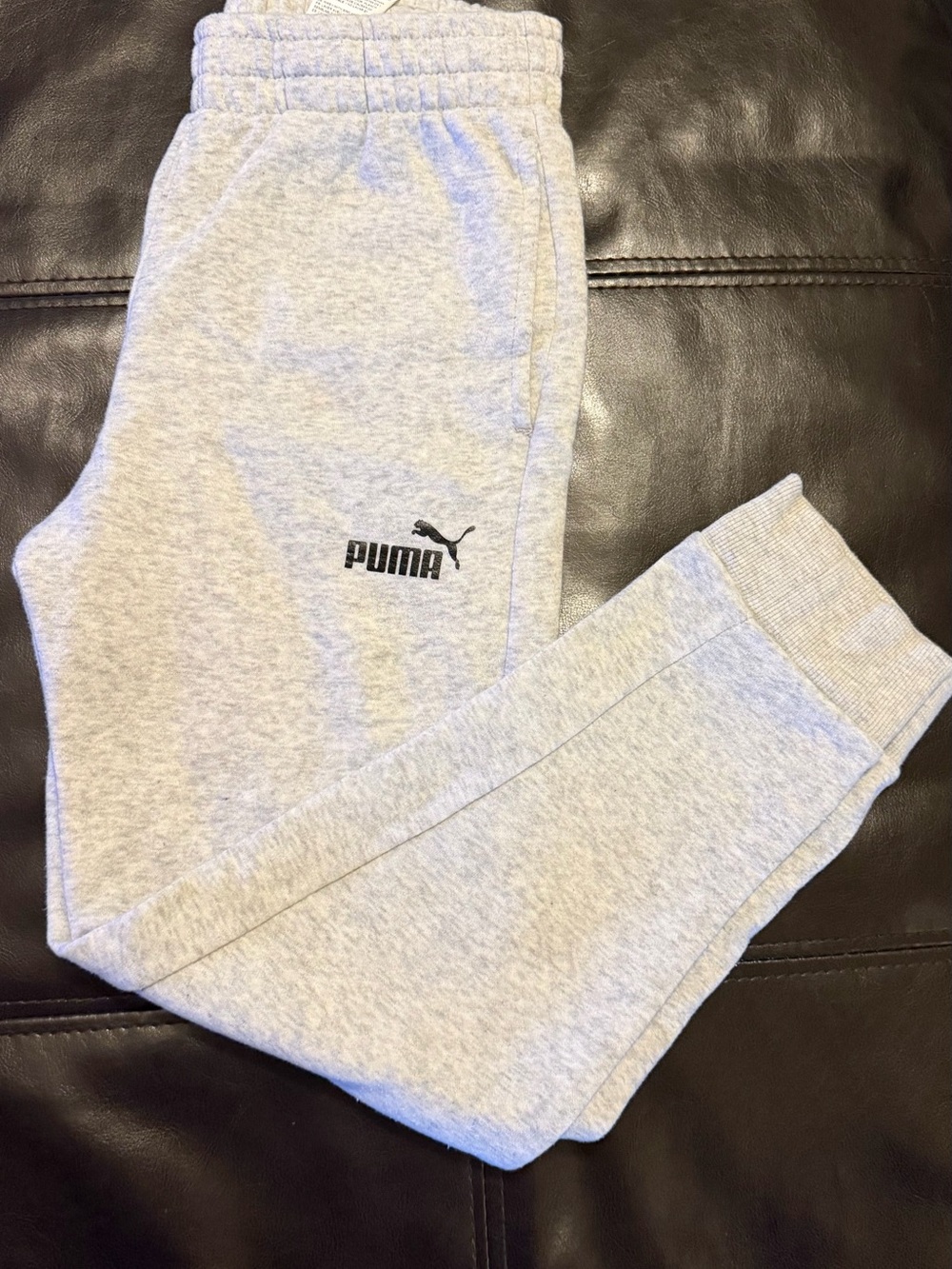 PUMA Youth Heather Gray Jogger Sweatpants